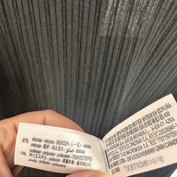 NWT Zara Hooded Sleeveless Sheer Black Side Slit Midi Dress Size M-L - Picture 13 of 15